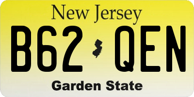 NJ license plate B62QEN