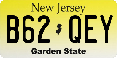 NJ license plate B62QEY
