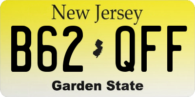 NJ license plate B62QFF