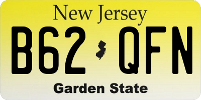 NJ license plate B62QFN