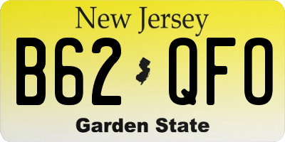 NJ license plate B62QFO