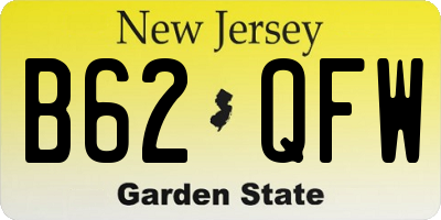 NJ license plate B62QFW
