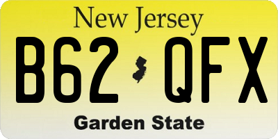NJ license plate B62QFX