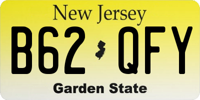NJ license plate B62QFY