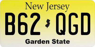 NJ license plate B62QGD