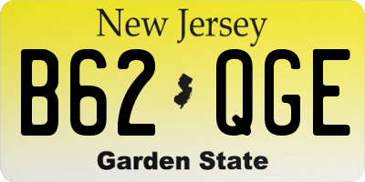 NJ license plate B62QGE