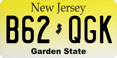 NJ license plate B62QGK
