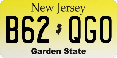 NJ license plate B62QGO