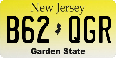 NJ license plate B62QGR