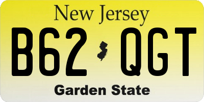 NJ license plate B62QGT