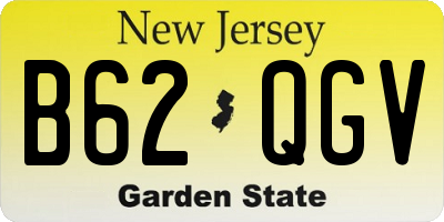 NJ license plate B62QGV