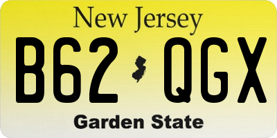 NJ license plate B62QGX