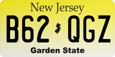 NJ license plate B62QGZ