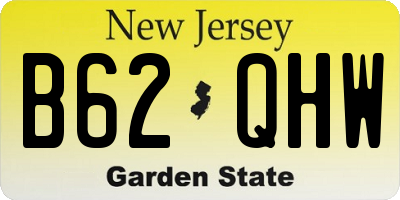 NJ license plate B62QHW