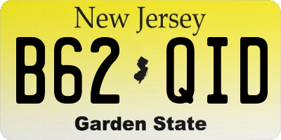 NJ license plate B62QID