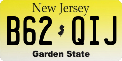 NJ license plate B62QIJ