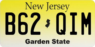 NJ license plate B62QIM
