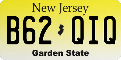 NJ license plate B62QIQ