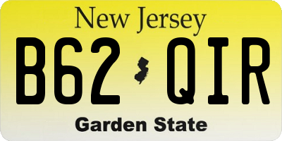 NJ license plate B62QIR