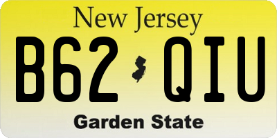 NJ license plate B62QIU