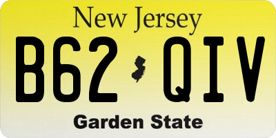 NJ license plate B62QIV