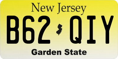 NJ license plate B62QIY