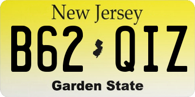 NJ license plate B62QIZ