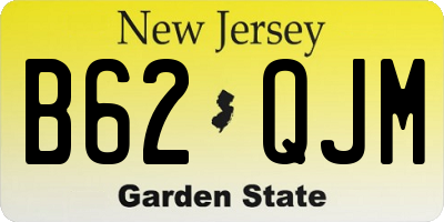 NJ license plate B62QJM