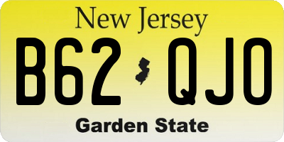 NJ license plate B62QJO