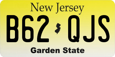 NJ license plate B62QJS