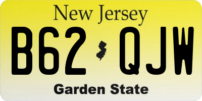 NJ license plate B62QJW