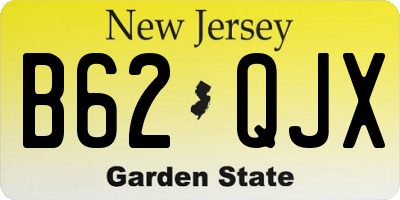 NJ license plate B62QJX