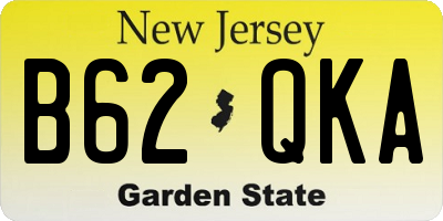 NJ license plate B62QKA