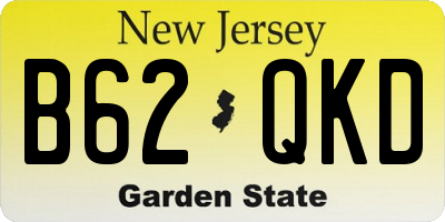 NJ license plate B62QKD