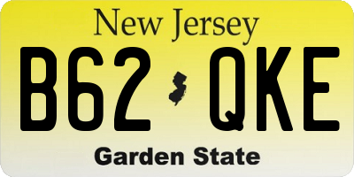 NJ license plate B62QKE