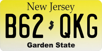 NJ license plate B62QKG