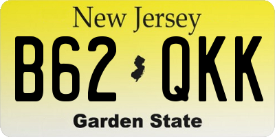 NJ license plate B62QKK