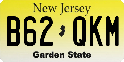 NJ license plate B62QKM