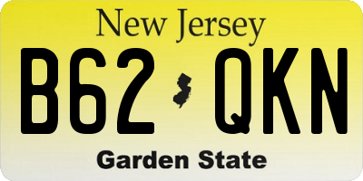 NJ license plate B62QKN