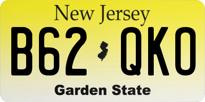 NJ license plate B62QKO