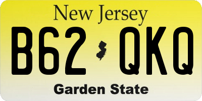 NJ license plate B62QKQ