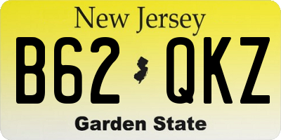 NJ license plate B62QKZ