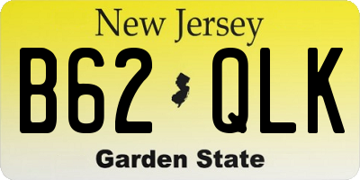 NJ license plate B62QLK