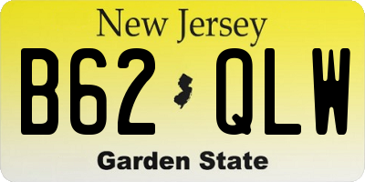 NJ license plate B62QLW