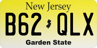 NJ license plate B62QLX