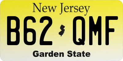 NJ license plate B62QMF