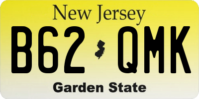 NJ license plate B62QMK