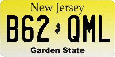 NJ license plate B62QML