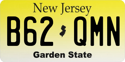 NJ license plate B62QMN