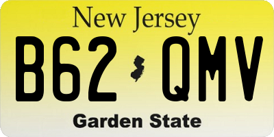 NJ license plate B62QMV